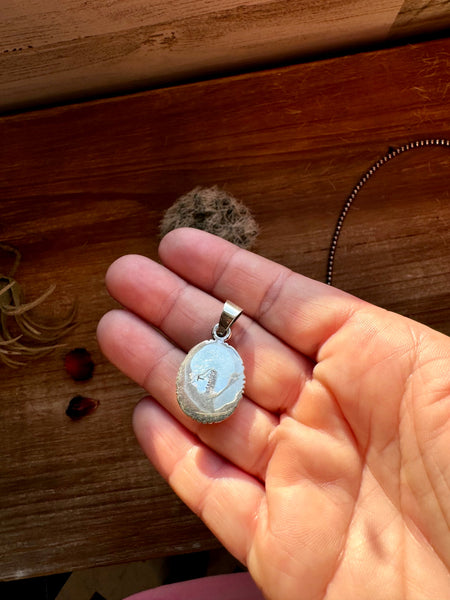 Sterling Silver with Bumblebee Jasper || Round Pendant