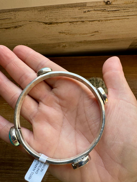 Sterling Silver with Kingman Turquoise || Bangle Bracelet