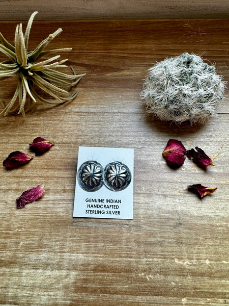 Smaller Round Sterling Silver || Stud Earrings