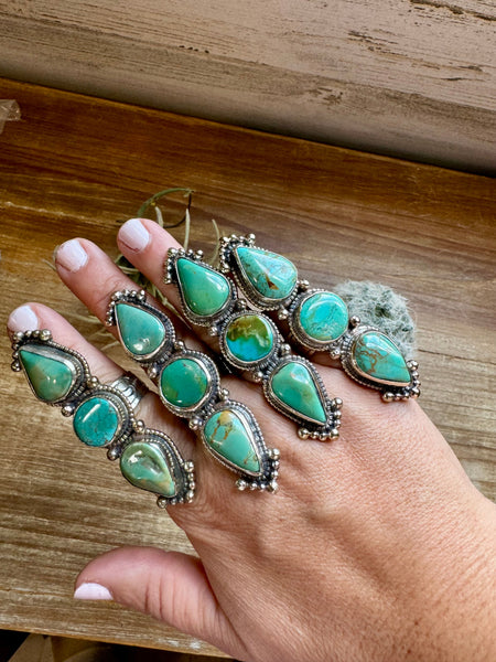 Real Turquoise || Adjustable Rings