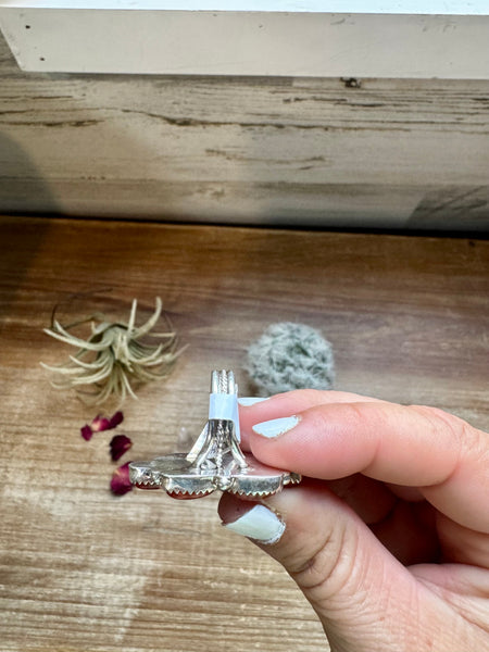 Red Spiny and Sterling Silver Cluster || Size 7 Ring