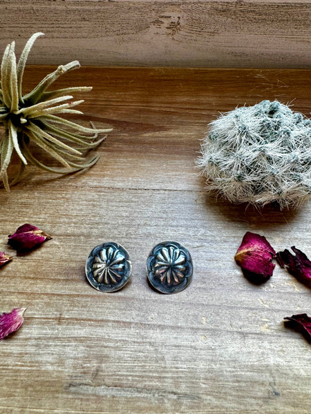 Smaller Round Sterling Silver || Stud Earrings