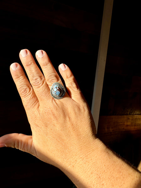 Turquoise and Sterling Silver || Size 7 Ring