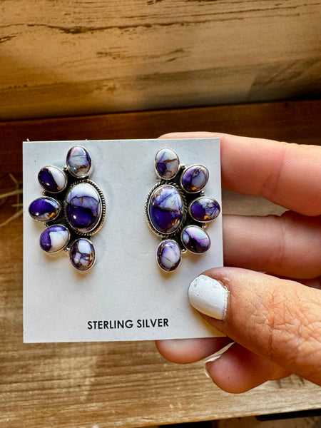 Big Violet Rose || Stud Earrings