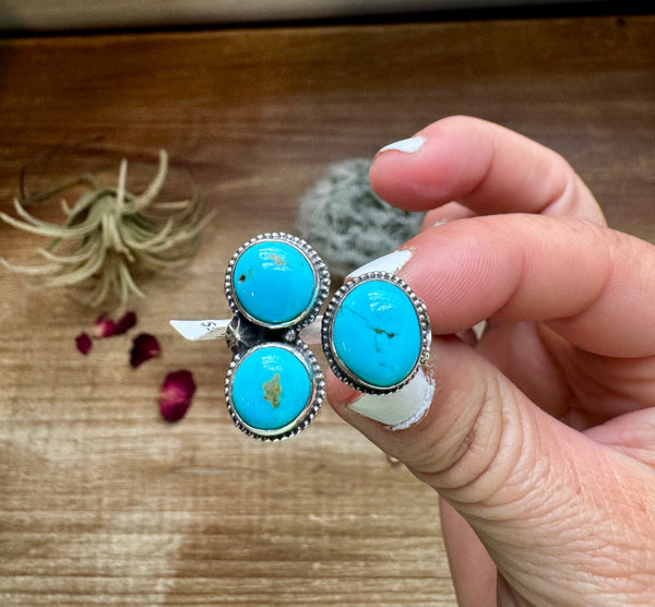 Kingman Turquoise and Sterling Silver || Adjustable Ring