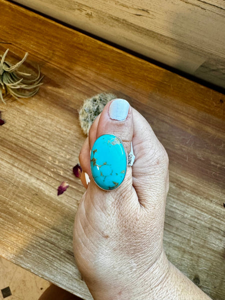 Kingman Turquoise and Sterling Silver || Adjustable Ring