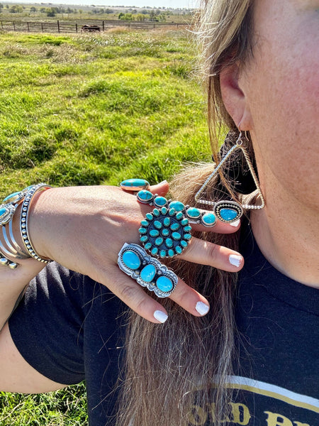 Kingman Turquoise and Sterling Silver || Adjustable Ring