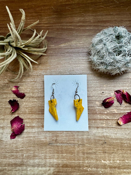 Bumble Bee Jasper Slab Lightning Bolt || Earrings