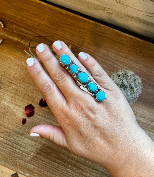 Kingman Turquoise and Sterling Silver || Adjustable Ring