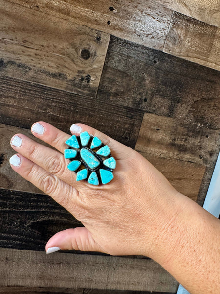 Sonoran Turquoise and Sterling Silver Size 7 || Ring