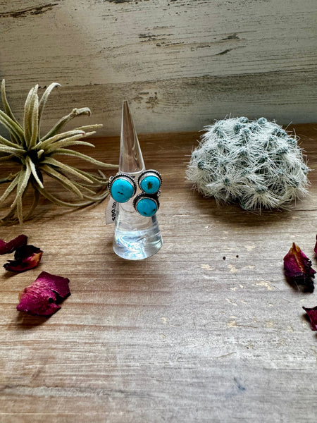 Kingman Turquoise and Sterling Silver || Adjustable Ring