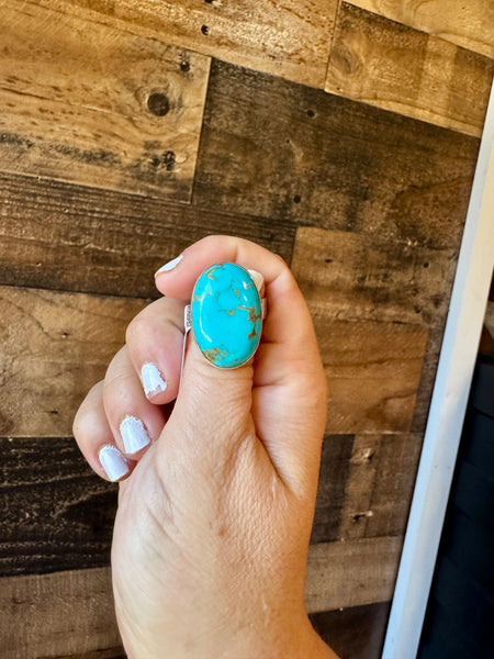 Kingman Turquoise and Sterling Silver || Adjustable Ring