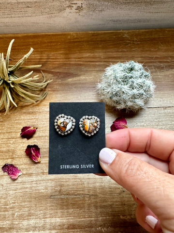 Heart Spiny and Turquoise || Stud Earrings