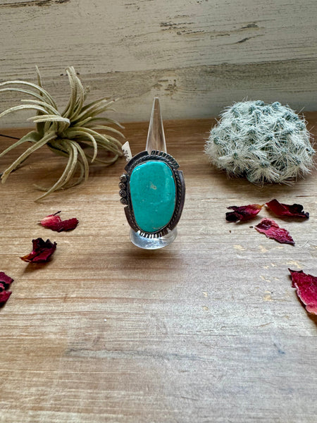 Kingman Turquoise and Sterling Silver || Size 10 Ring