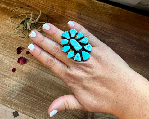 Sonoran Turquoise and Sterling Silver Size 7 || Ring