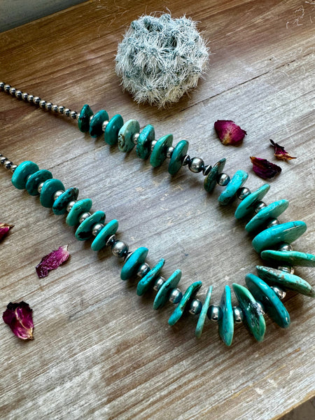 Sterling Silver and Turquoise 23 inch || Necklace