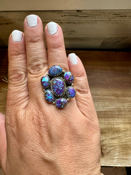 Purple Mojave and Sterling Silver || Adjustable Ring