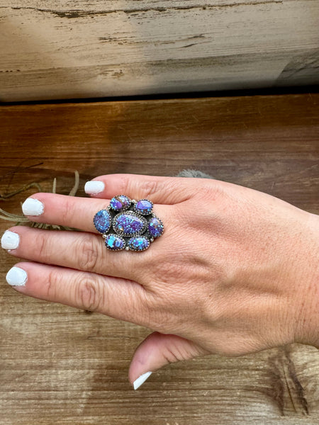 Purple Mojave and Sterling Silver || Adjustable Ring