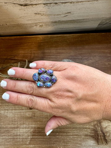 Purple Mojave and Sterling Silver || Adjustable Ring