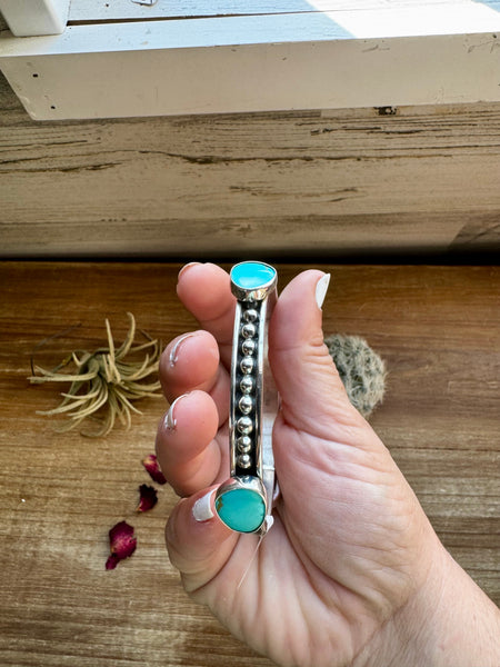 Sterling Silver with Kingman Turquoise || Bangle Bracelet