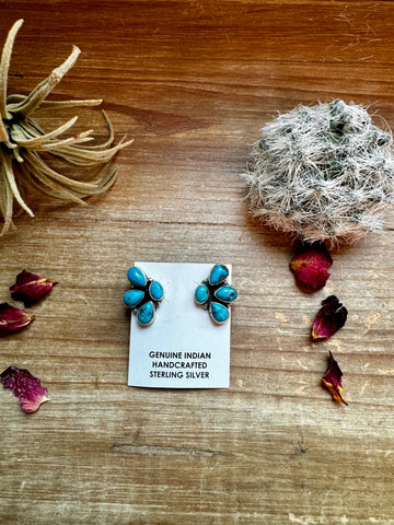 3 Teardrop Turquoise Option 2 || Stud Earrings