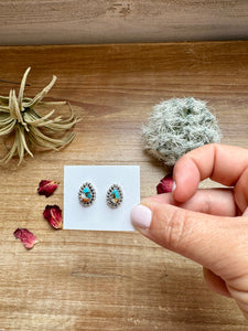 Teardrop Spiny and Turquoise || Stud Earrings