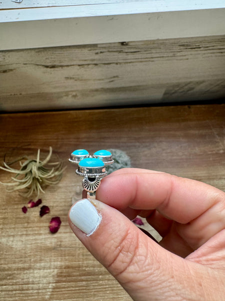 Kingman Turquoise and Sterling Silver || Adjustable Ring