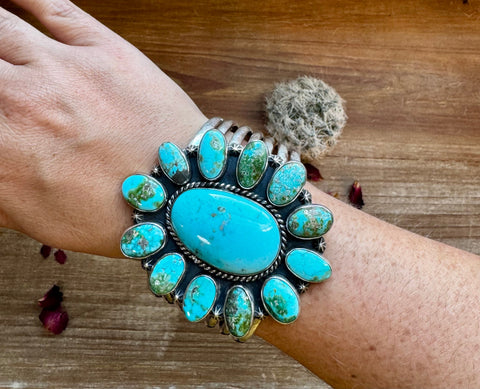 Sterling Silver with Sonoran Turquoise Cuff || Bracelet