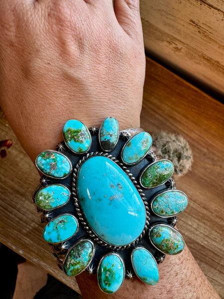 Sterling Silver with Sonoran Turquoise Cuff || Bracelet