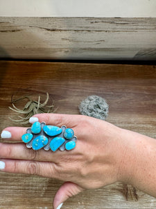 Kingman Turquoise and Sterling Silver || Adjustable Ring