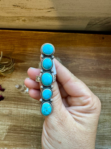 Kingman Turquoise and Sterling Silver || Adjustable Ring