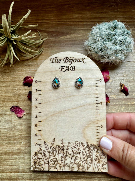 Teardrop Spiny and Turquoise || Stud Earrings