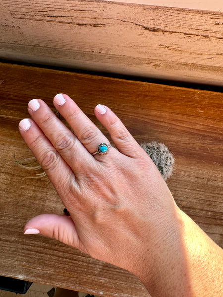 Small Turquoise and Sterling Silver || Size 6.5 Ring