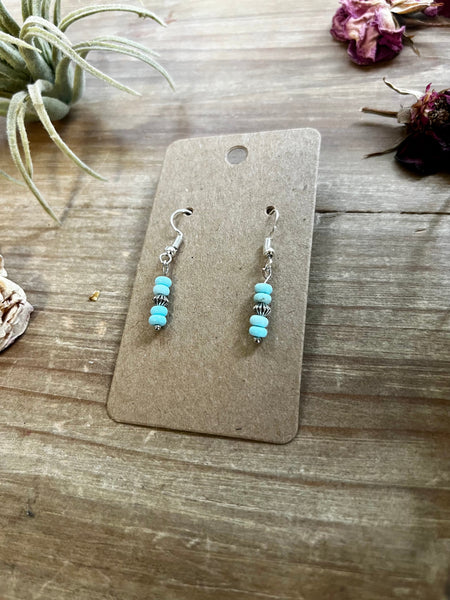 Mini Turquoise Magnesite || Earrings