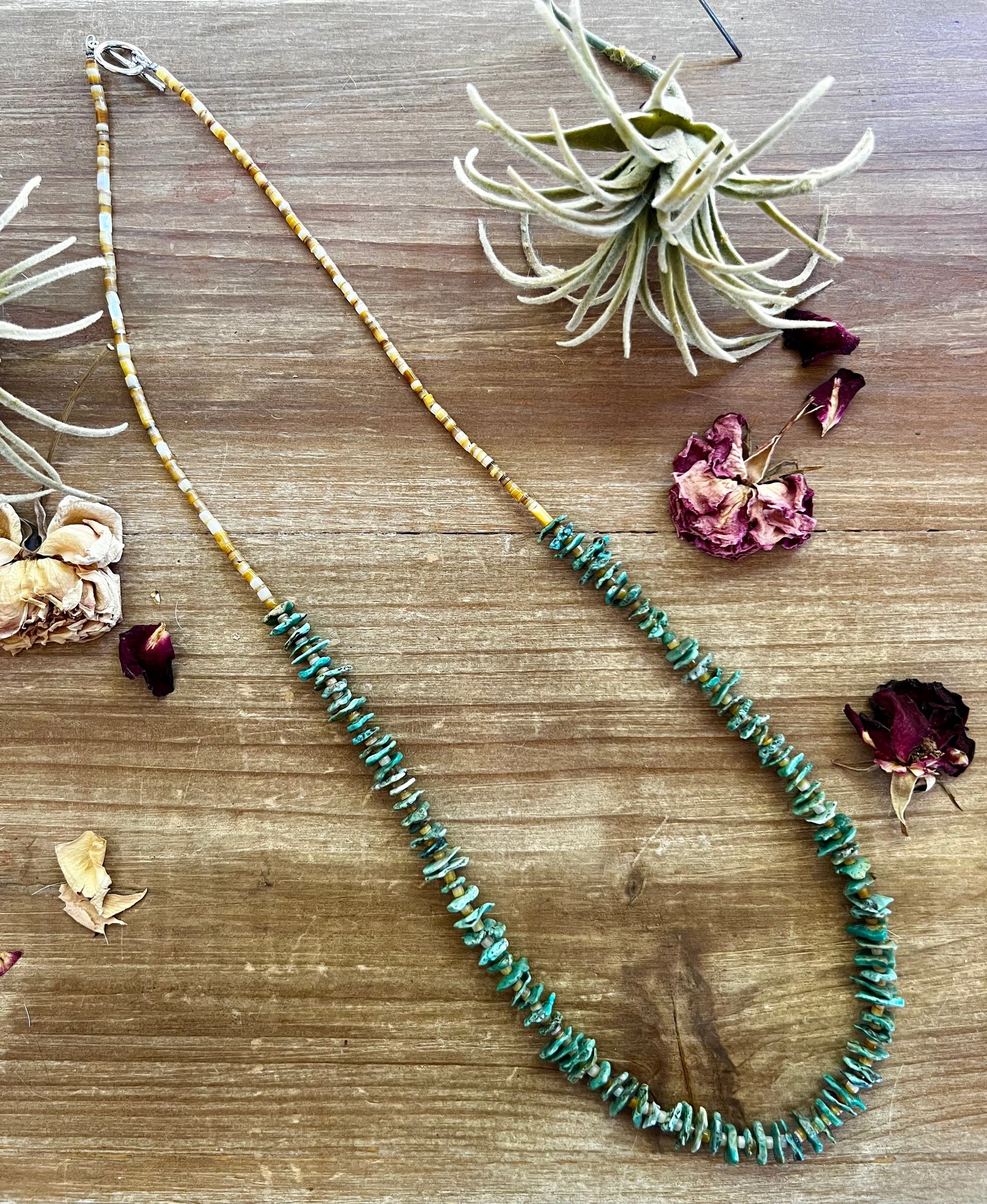 Green Chips Turquoise 28 inch || Necklace