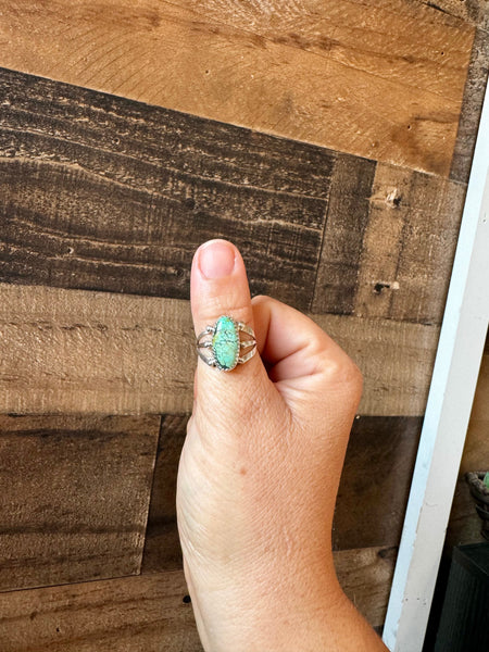 Turquoise and Sterling Silver || Size 7.5 Ring