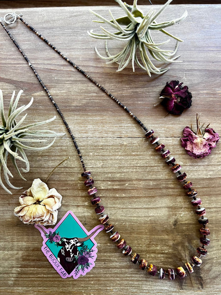 Purple Spiny and Shell 26 inch || Necklace