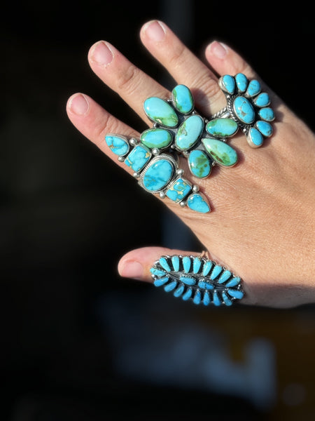 Turquoise and Sterling Silver || Adjustable Ring