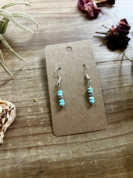 Mini Turquoise Magnesite || Earrings