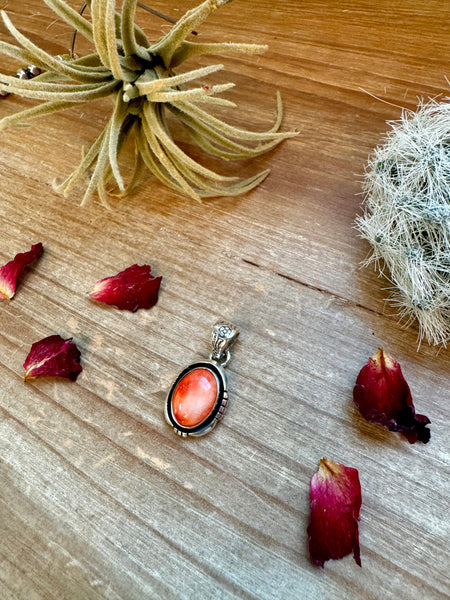 Sterling Silver with Orange Spiny || Pendant