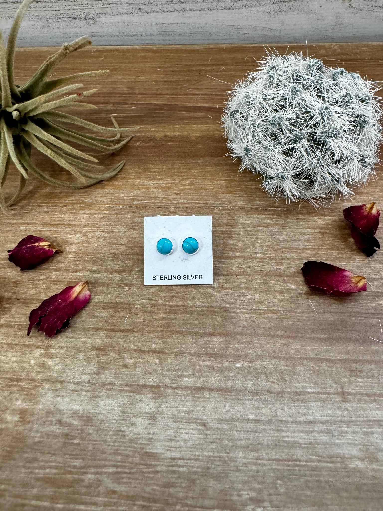 Mini Magnesite Turquoise || Stud Earrings