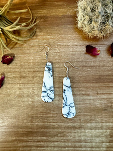 White Block || Teardrop Earrings