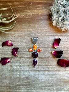 Sterling Silver with Purple and Orange Spiny || Pendant