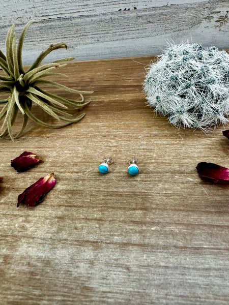 Mini Magnesite Turquoise || Stud Earrings