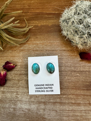 Turquoise Green and Blue || Stud Earrings