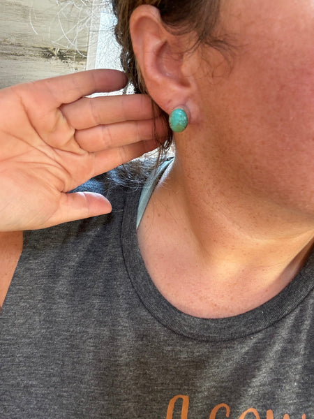 Turquoise Green and Blue || Stud Earrings