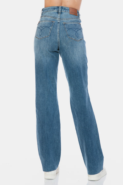 Judy Blue || Tummy Control Raw Hem Straight Jeans