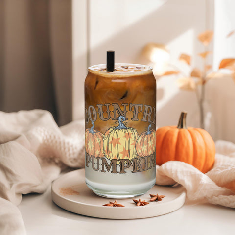 Country Pumpkin || Glass Can
