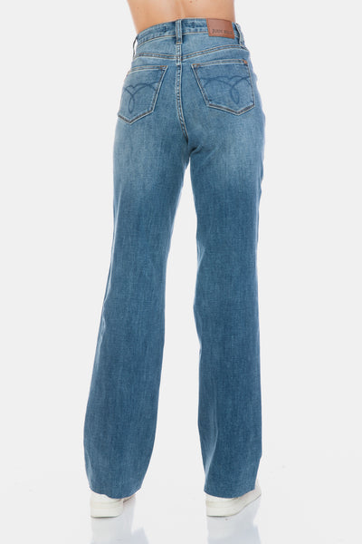 Judy Blue || Tummy Control Raw Hem Straight Jeans