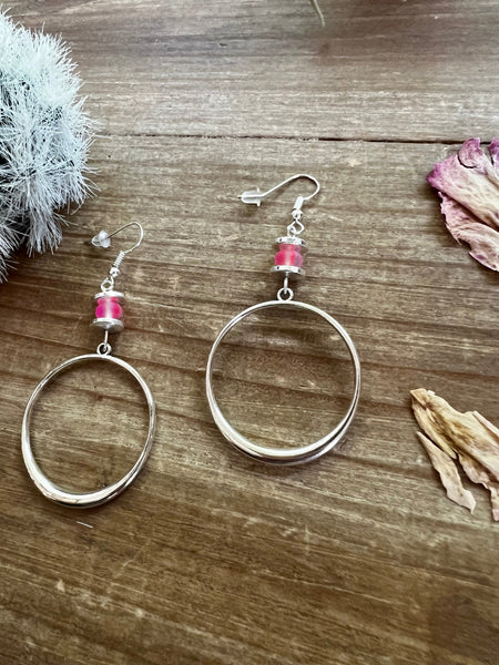 Pink Mermaids Beads || Hoop Earrings